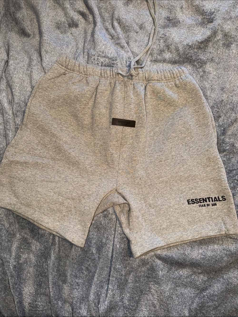 ESSENTIALS Heather Gray Athletic Cotton Shorts